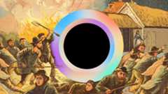 Black circle in the middle of a Luddite riot.