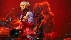 A photograph of one of the band members of Phish.