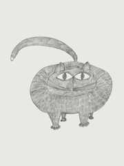 Line drawing of a cat.