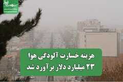 هزینه خسارت آلودگی هوا ۲۳ میلیارد دلار برآورد شد