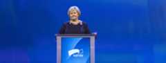 Erna Solberg under Høyres landsmøte i 2019