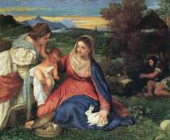 Maria, Jesusbarnet og en kanin, ca. 1530 Paris, Louvre. 