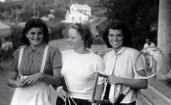 Image may contain Furniture Chair Human Person Clothing Apparel Racket Tennis Racket People and Face