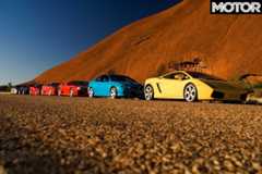 Supercars parked at Uluru