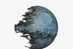 A model of the Death Star II from the production of Return of the Jedi