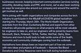 Joining the fight against Covid-19 with technology — Covid-19 Global Hackathon