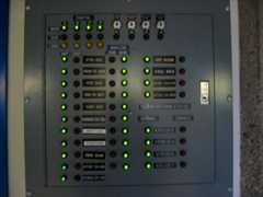 This control panel displays the current transmitter status of each primary and auxiliary antenna