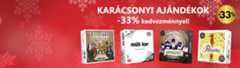 Karácsonyi ajándékok 33% kedvezménnyel.