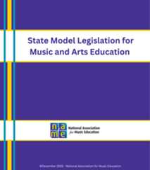 A purple cover page of the MAESTRO Act reads State Model Legislation for Music and Arts Education, accompanied by the NAfME logo