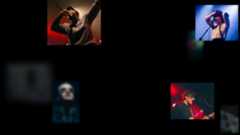 Collage of musical artists performing on stage