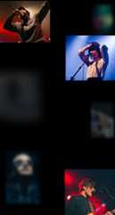 Collage of musical artists performing on stage