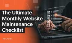 A graphic that says "The Ultimate Monthly Website Maintenence Checklist."