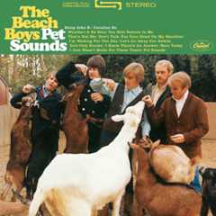 The cover for The Beach Boys LP Pet Sounds showing band members feeding animals.
