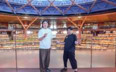 まるで本のプラネタリウム！？　年間の来館者数100万人超えの石川県立図書館にランパンプスがやってきた！