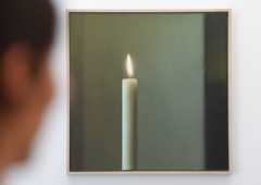 photograph of a painting by gerhard richter of a candle