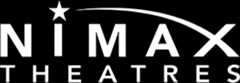 White logo of Nimax Theatres with a star and curved line on a black background.