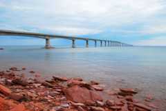 Charlottetown, the capital city of Prince Edward Island, view of Confederation Bridge