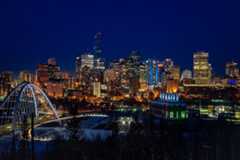 Edmonton at night, taken over the bridge in Alberta