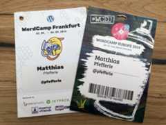 WordCamp Badges mit Twitter Handle und ohne Blog-URL