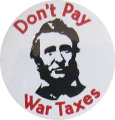 Don't pay War Taxes Button with Abe Lincoln