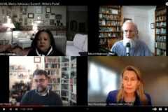 Screen capture of panelists and moderator