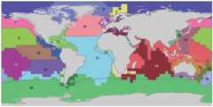 Analysis of OBIS maps distinct biogeographic realms in the world ocean