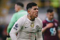 Enzo Fernández celebra su gol.