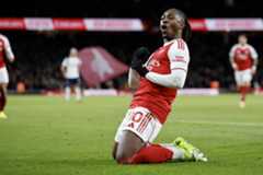 Eze, celebrando uno de sus goles contra el Tottenham