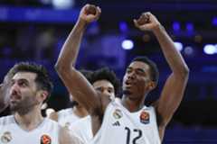 Theo Maledon celebra el triunfo sobre el Zalgiris.