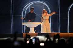 El dúo Tony Grox & Lucycalys durante su actuación en el Benidorm Fest