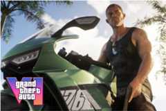 Screenshot of GTA 6 uploaded by Rockstar on its official website alongside the games logo.