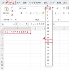 フォントサイズを変更する