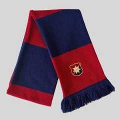 Halsduk rödblå randig liten sköld