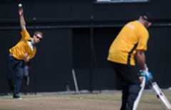 Overarmed and dangerous: Prince Harry plays a friendly in St Lucia