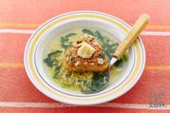 山盛りしょうが！スープかけ焼きおにぎり