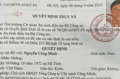 Truy nã đặc biệt Chủ tịch Hội đồng quản trị Tổng Công ty Cây xanh Công Minh
