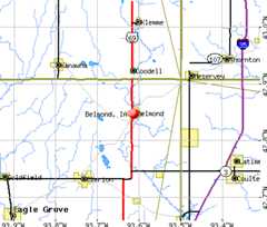 Belmond, IA map
