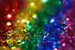 Rainbow coloured glitter