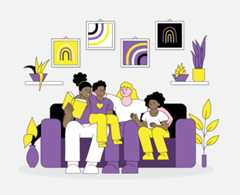 Illustration showing a non-typical family 