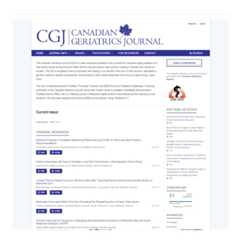 Screenshot of The Canadian Geriatrics Journal homepage