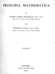 Title Page, First Edition, Principia Mathematica, Volume 1, see link below for text