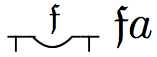 Frege-notation for: some F Fa