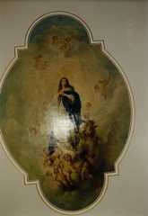 Vue du plafond peint de la nef : Assomption de la Vierge.