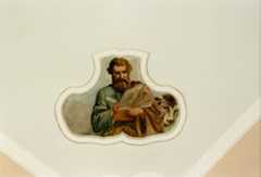 Peinture du plafond de la nef : saint Luc