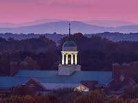 ZSR library cupola at sunset