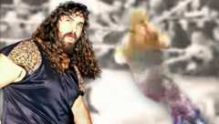 In a frightening moment, Mick Foley gets caught up in the ropes in a match against Vader in Germany in 1994. Moments later, he would lose his ear.