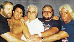 The Original Lineup of the Four Horsemen: Ole Anderson, Tully Blanchard, J.J. Dillon, Arn Anderson, and Ric Flair in 1986.