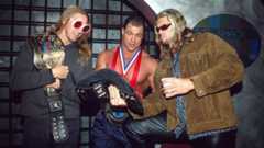 Kurt Angle with two of his closest friends from the road, Christian and Edge