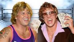 “Sweet and Sour” Larry Sweeney (1981–2011), pictured in and out of character. A gifted performer whose brilliance lit up indie wrestling until tragedy struck.