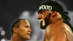 The Rock and Hulk Hogan at WrestleMania X8. Icon vs. Icon. One of the greatest WrestleMania moments of all time.